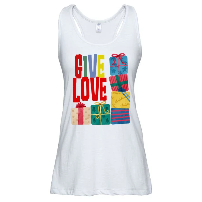 Give Love Christmas Holiday Gifts Ladies Essential Flowy Tank