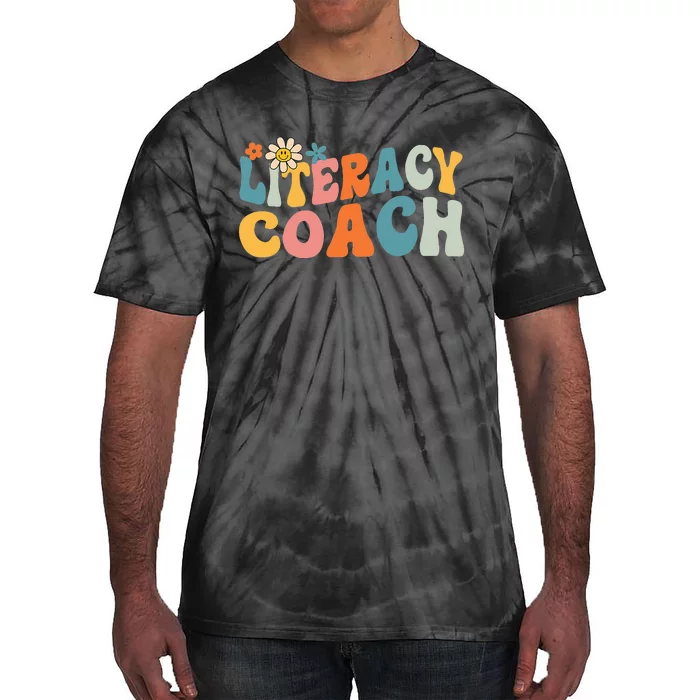 Groovy Literacy Coach Appreciation Day Back To School Tie-Dye T-Shirt