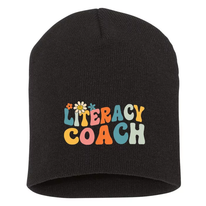 Groovy Literacy Coach Appreciation Day Back To School Short Acrylic Beanie