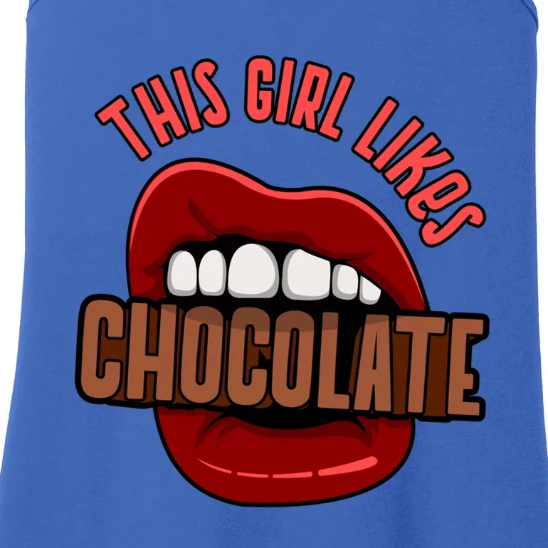 Girl Likes Chocolate Ironic Quote Chocolatier Funny Gift Ladies Essential Tank