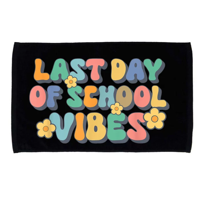 Groovy Last Day Of School Vibes Teacher Student Graduation Microfiber Hand Towel