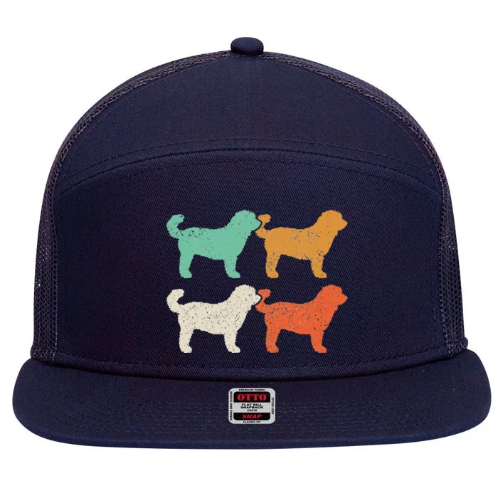 Goldendoodle Labradoodle Doodle Dog Mom Dad Retro 7 Panel Mesh Trucker Snapback Hat