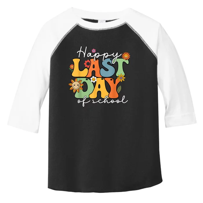 Groovy Last Day Of School Vibes Teacher Student Graduation Toddler Fine Jersey T-Shirt