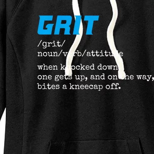 Grit Lions Definition Funny Detroit City Women's Fleece Hoodie