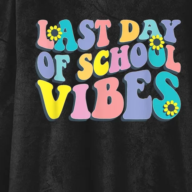 Groovy Last Day Of School Vibes Teacher Student Graduation Hooded Wearable Blanket