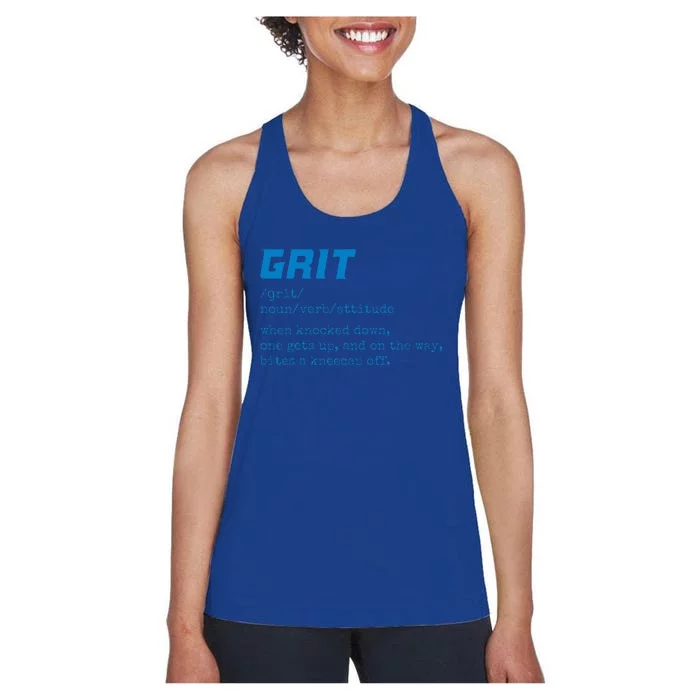 Grit Lions Definition Funny Detroit City Women's Racerback Tank