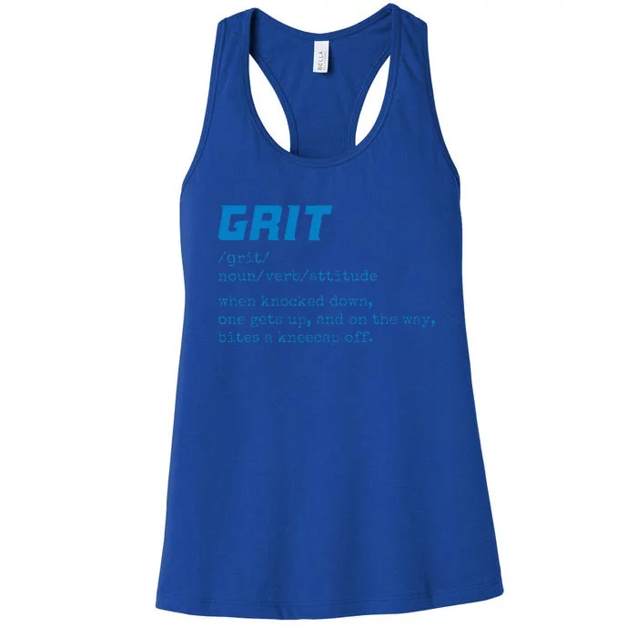 Grit Lions Definition Funny Detroit City Women's Racerback Tank