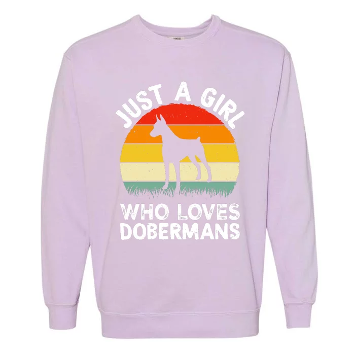 Girl Loves Dobermans Garment-Dyed Sweatshirt