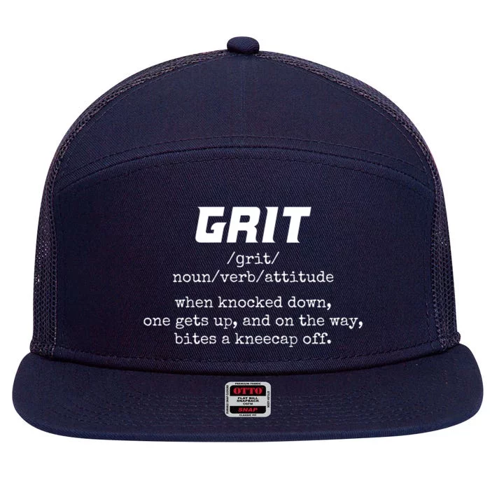 Grit Lions Definition Funny Detroit City 7 Panel Mesh Trucker Snapback Hat