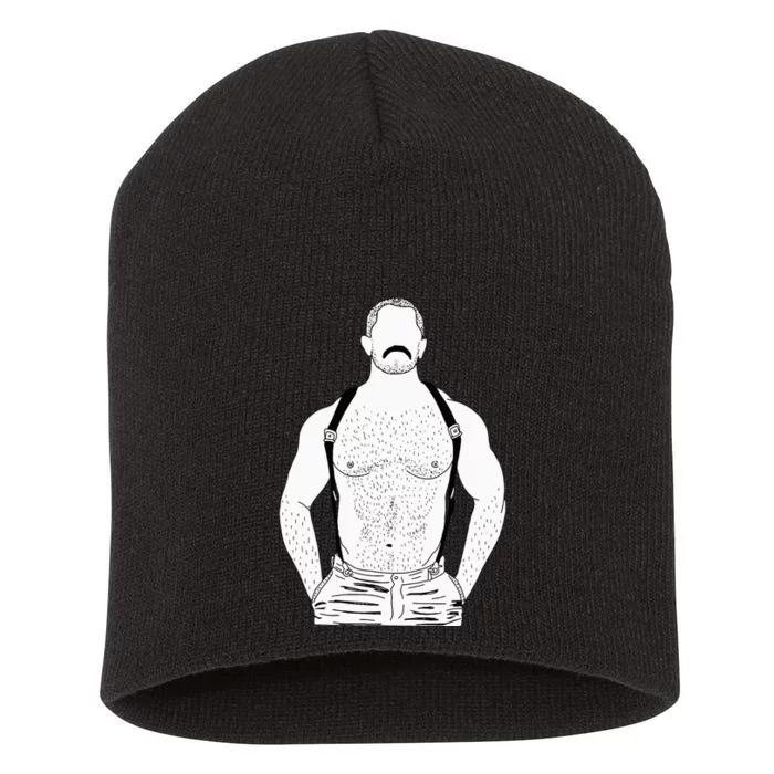 G.A.Y Leather Daddy Man Bear Kink Fetish Bdsm Mustache Short Acrylic Beanie