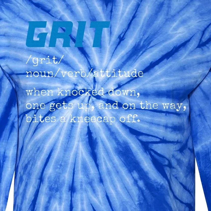 Grit Lions Definition Funny Detroit City Tie-Dye Long Sleeve Shirt