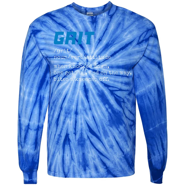 Grit Lions Definition Funny Detroit City Tie-Dye Long Sleeve Shirt