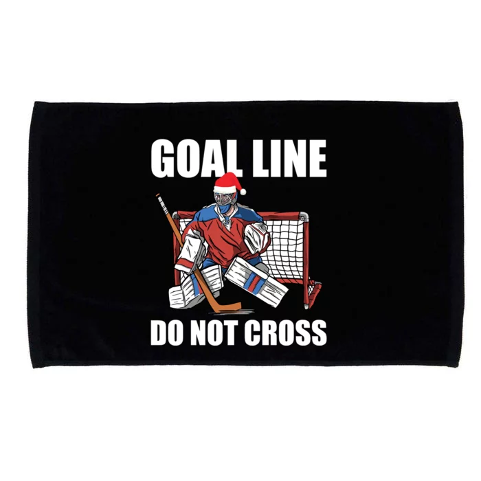 Goal Line Do Not Cross Santa Goalkeeper Christmas Goalie Gift Microfiber Hand Towel