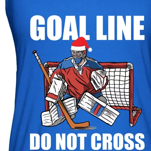 Goal Line Do Not Cross Santa Goalkeeper Christmas Goalie Gift Ladies Essential Flowy Tank