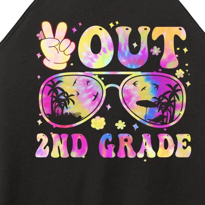 Groovy Last Day Of School Peace Out 2nd Grade Women’s Perfect Tri Rocker Tank