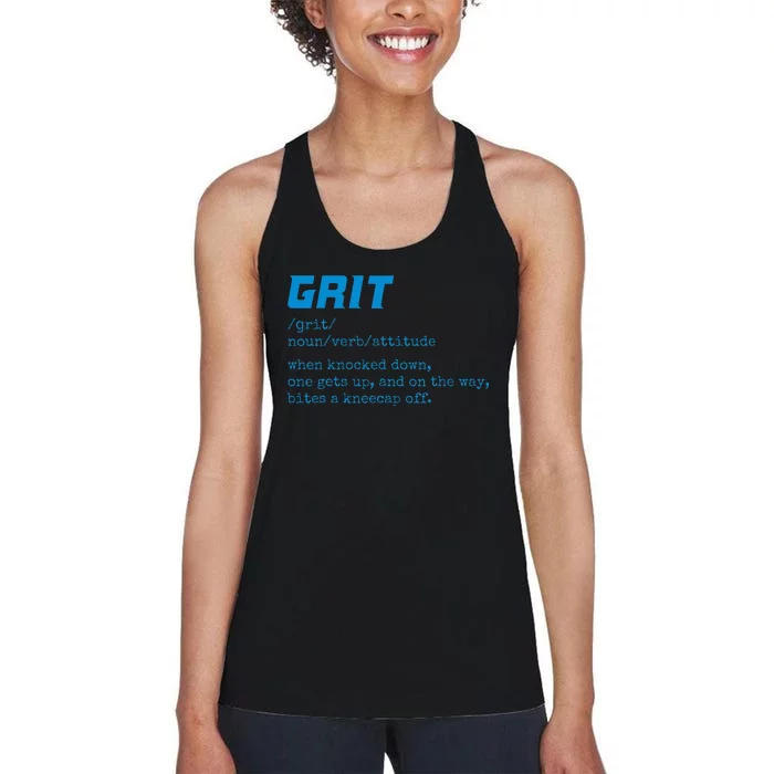 Grit Lions Definition Funny Detroit City Women's Racerback Tank