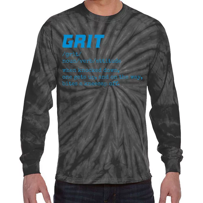 Grit Lions Definition Funny Detroit City Tie-Dye Long Sleeve Shirt