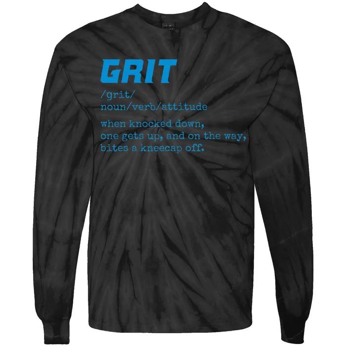 Grit Lions Definition Funny Detroit City Tie-Dye Long Sleeve Shirt