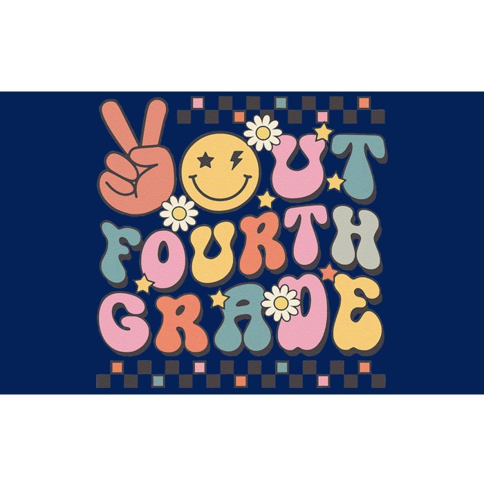 Groovy Last Day Of School 4th Grade Peace Out Fourth Grade Bumper Sticker