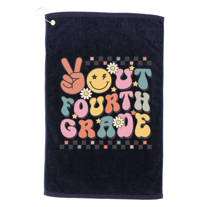 Groovy Last Day Of School 4th Grade Peace Out Fourth Grade Platinum Collection Golf Towel