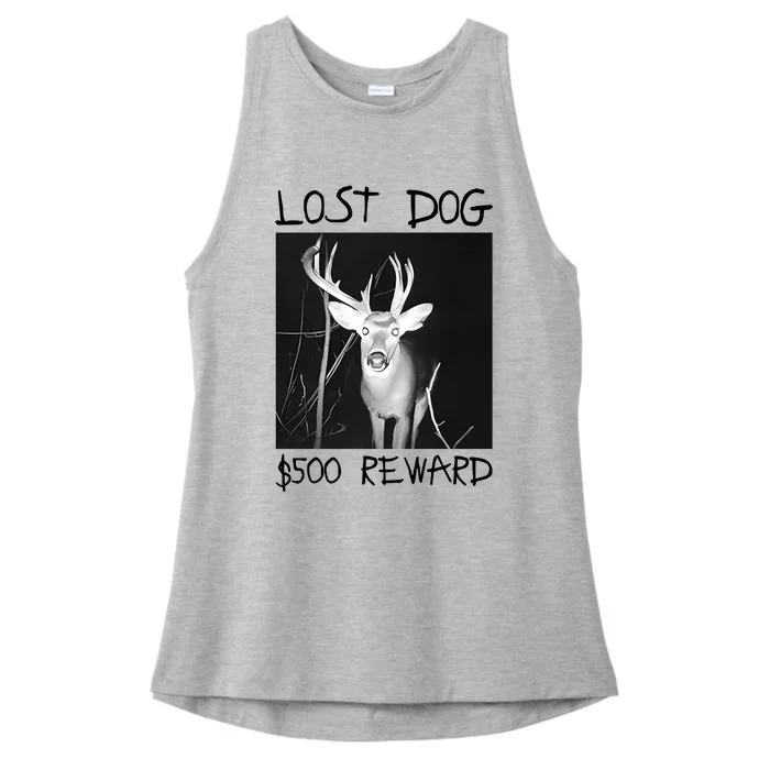 Gotfunny Lost Dog $500 Reward Ladies Tri-Blend Wicking Tank