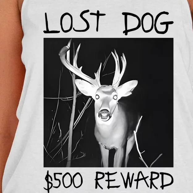 Gotfunny Lost Dog $500 Reward Women's Knotted Racerback Tank