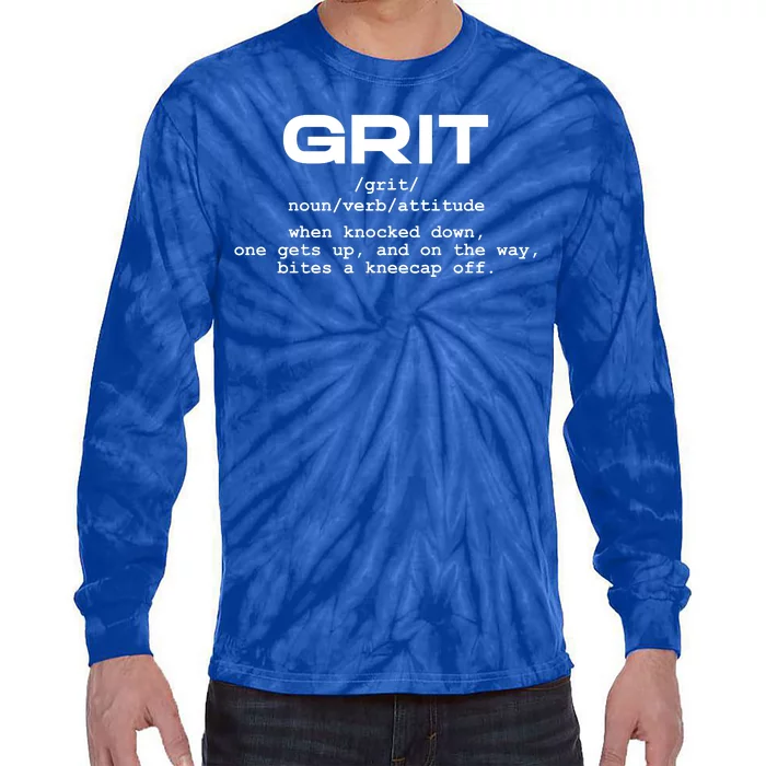 Grit Lions Definition Funny Detroit City Tie-Dye Long Sleeve Shirt