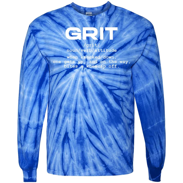 Grit Lions Definition Funny Detroit City Tie-Dye Long Sleeve Shirt