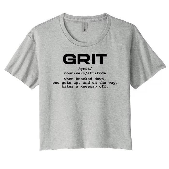 Grit Lions Definition Funny Detroit City Women's Crop Top Tee