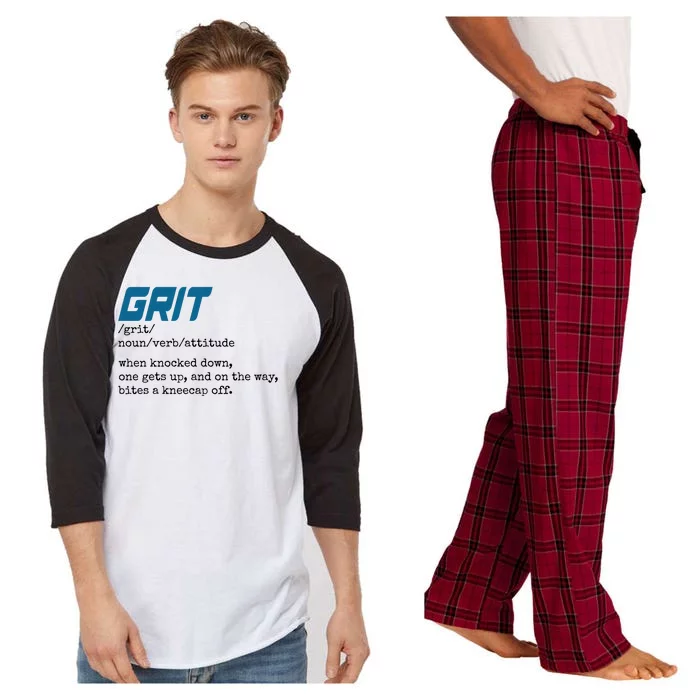 Grit Lions Definition Funny Detroit City Raglan Sleeve Pajama Set