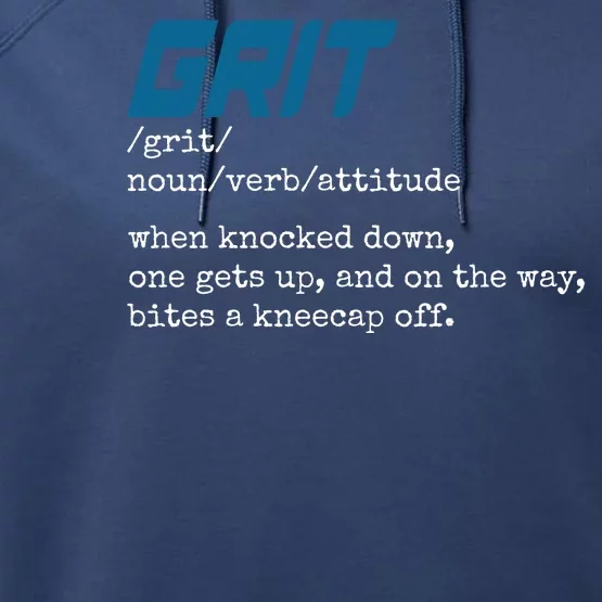 Grit Lions Definition Funny Detroit City Performance Fleece Hoodie