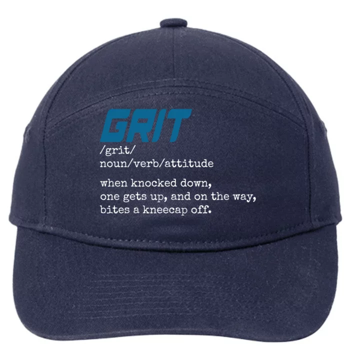 Grit Lions Definition Funny Detroit City 7-Panel Snapback Hat