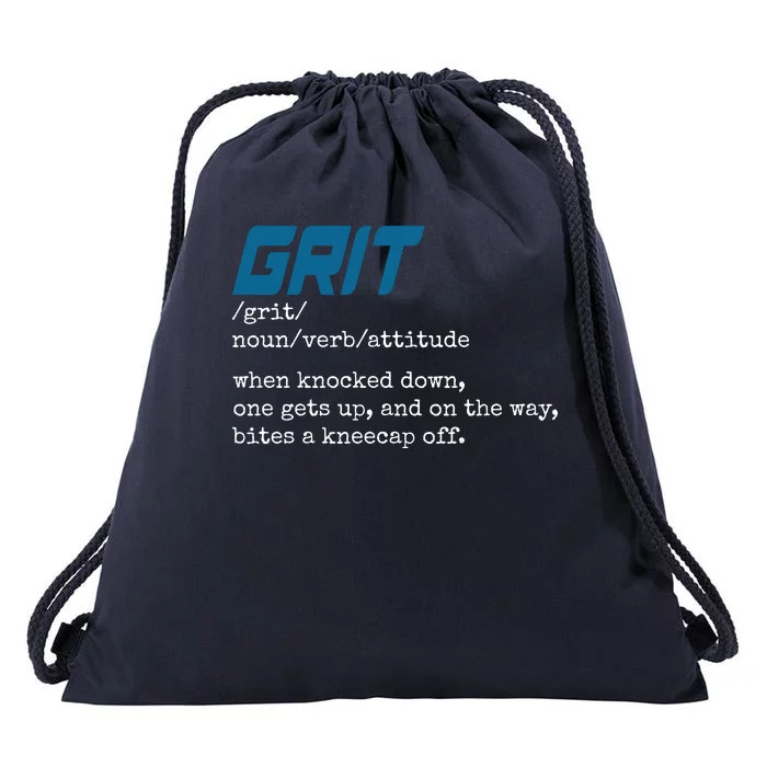 Grit Lions Definition Funny Detroit City Drawstring Bag