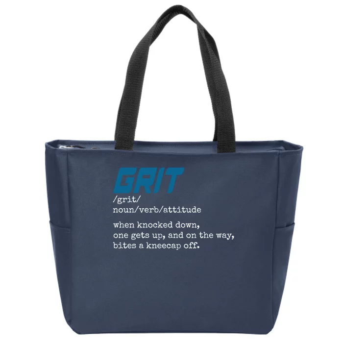 Grit Lions Definition Funny Detroit City Zip Tote Bag