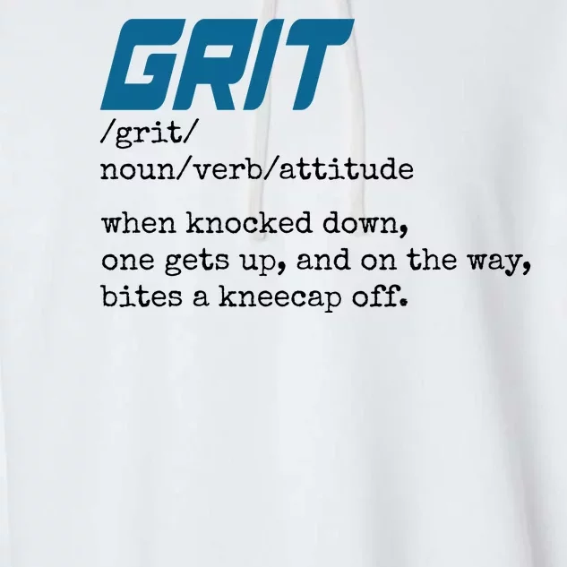 Grit Lions Definition Funny Detroit City Garment-Dyed Fleece Hoodie