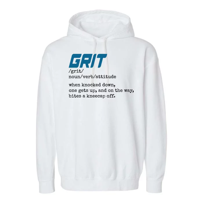 Grit Lions Definition Funny Detroit City Garment-Dyed Fleece Hoodie