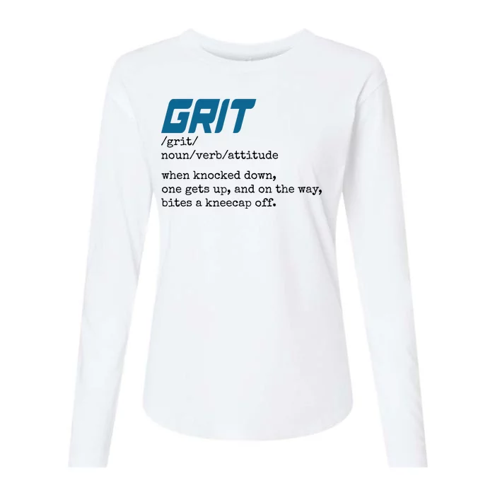 Grit Lions Definition Funny Detroit City Womens Cotton Relaxed Long Sleeve T-Shirt