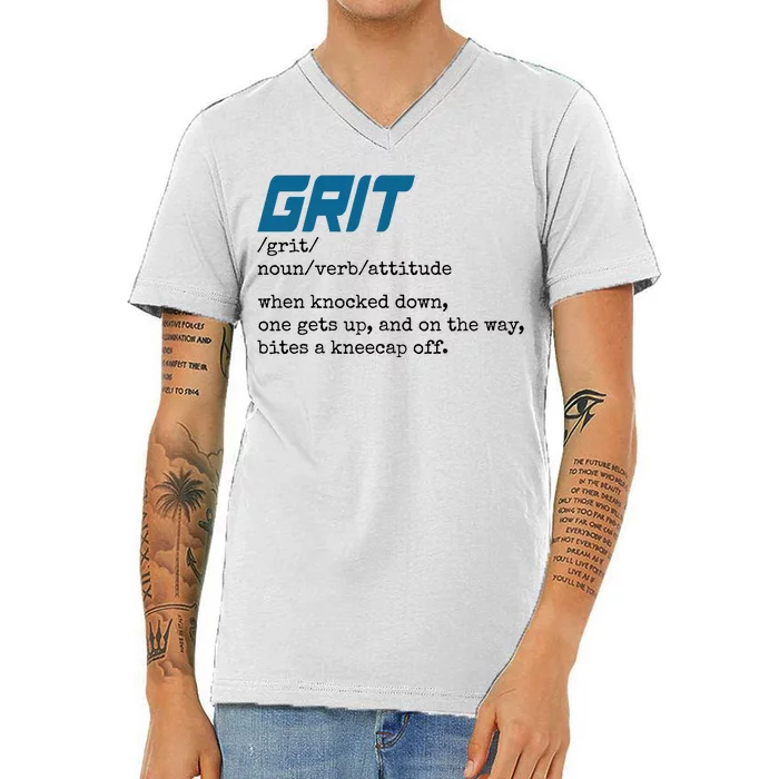 Grit Lions Definition Funny Detroit City V-Neck T-Shirt