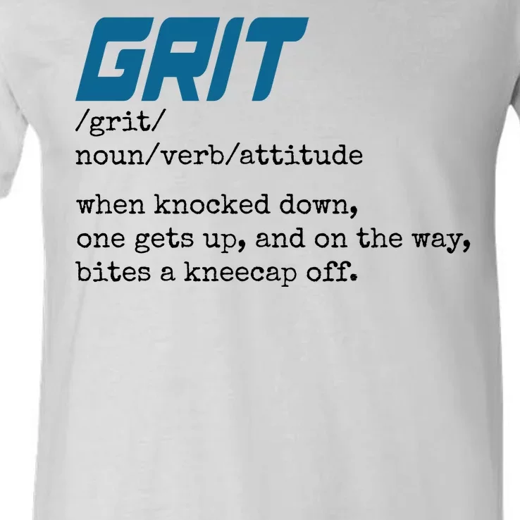 Grit Lions Definition Funny Detroit City V-Neck T-Shirt