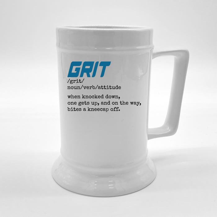 Grit Lions Definition Funny Detroit City Front & Back Beer Stein