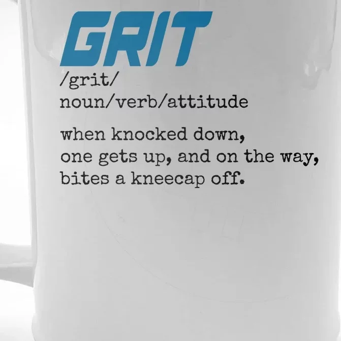 Grit Lions Definition Funny Detroit City Front & Back Beer Stein