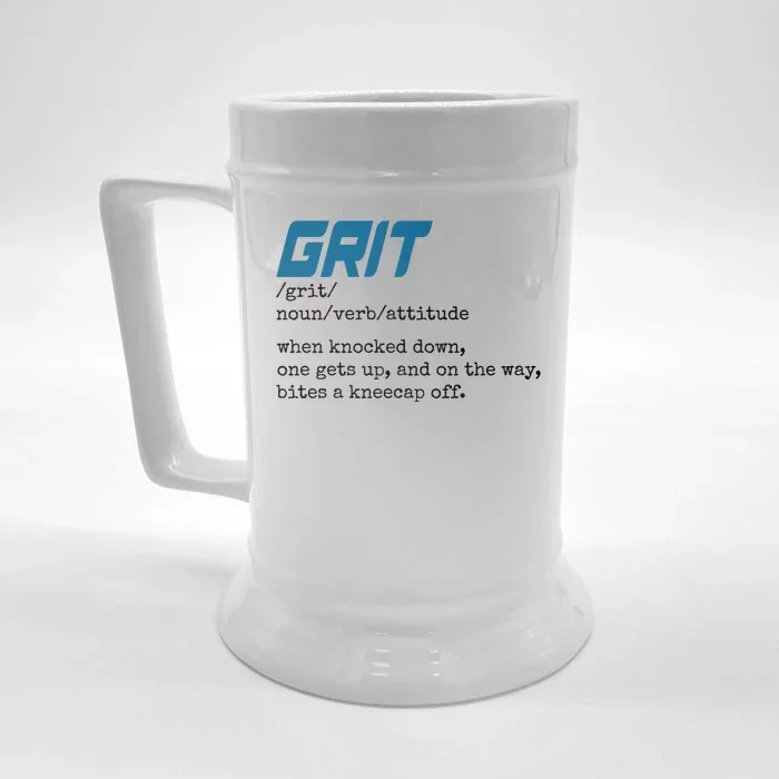 Grit Lions Definition Funny Detroit City Front & Back Beer Stein