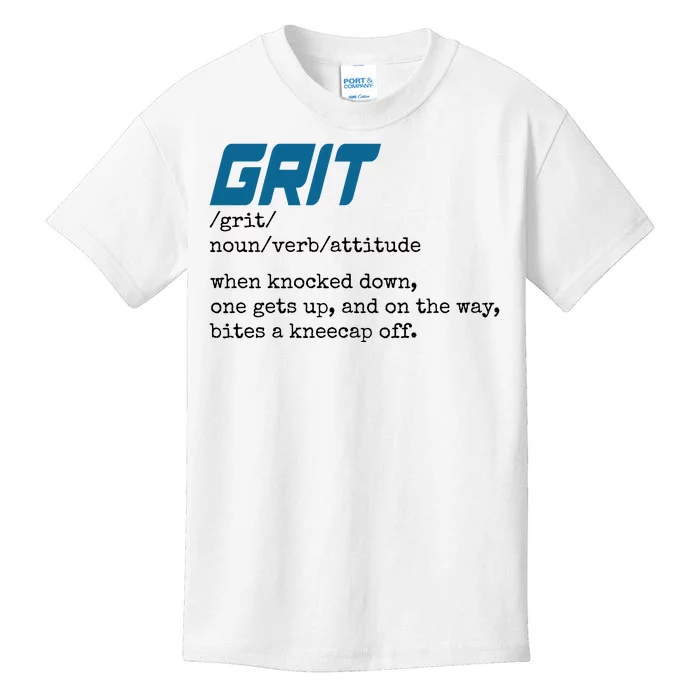 Grit Lions Definition Funny Detroit City Kids T-Shirt