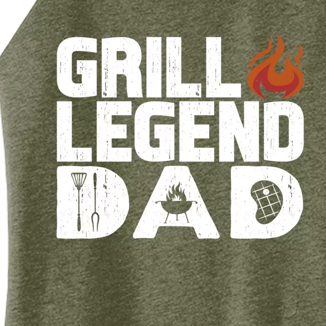 Grill Legend Dad Grill And Smoker Barbecue Chef Dad Funny Gift Women’s Perfect Tri Rocker Tank