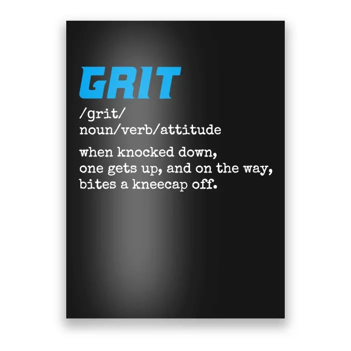 Grit Lions Definition Funny Detroit City Poster