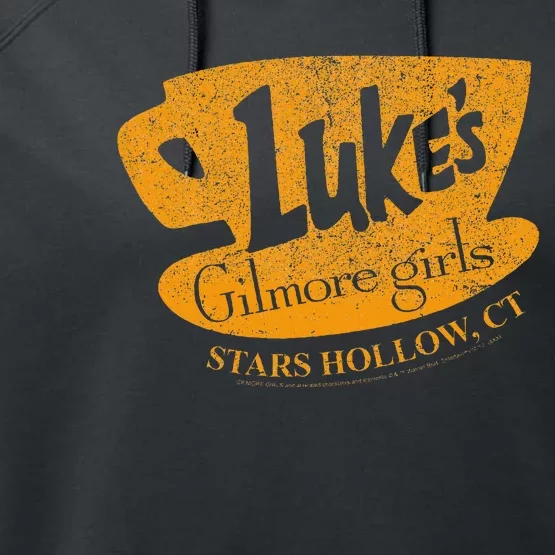 Gilmore LukeS Diner Stars Hollow Distressed Sign Performance Fleece Hoodie