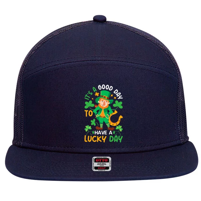 Good Lucky Day, Funny Teacher and Student St Patricks Day Premium 7 Panel Mesh Trucker Snapback Hat