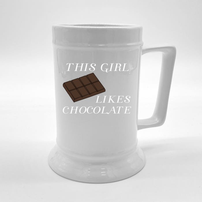 Girl Likes Eating Chocolate Funny Saying Sweets Gift Front & Back Beer Stein