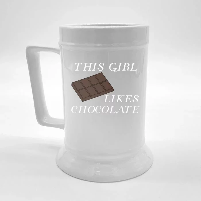 Girl Likes Eating Chocolate Funny Saying Sweets Gift Front & Back Beer Stein