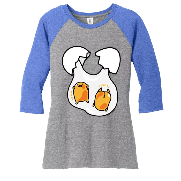 Gudetama Lazy Egg Twins Gift Women's Tri-Blend 3/4-Sleeve Raglan Shirt